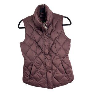 Eddie Bauer Purple Quilted Goose Down Vest Womens Size XS